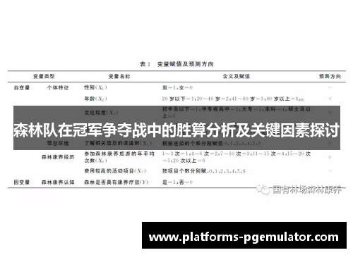 森林队在冠军争夺战中的胜算分析及关键因素探讨