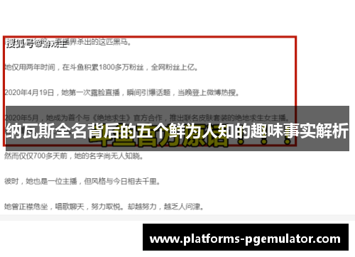 纳瓦斯全名背后的五个鲜为人知的趣味事实解析