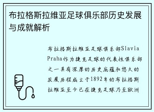布拉格斯拉维亚足球俱乐部历史发展与成就解析
